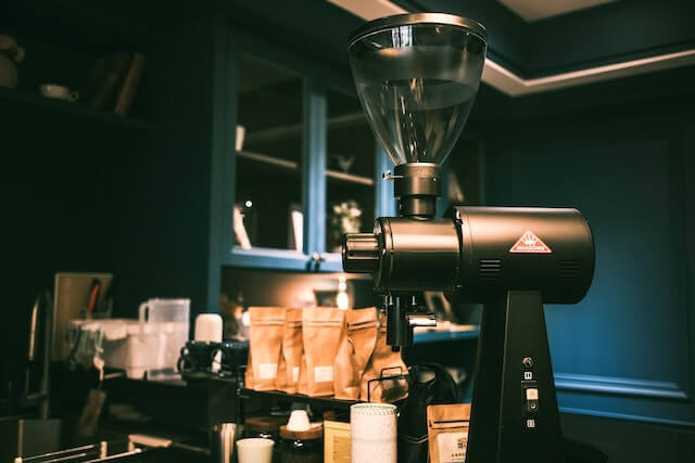 Modern coffee machine in a café