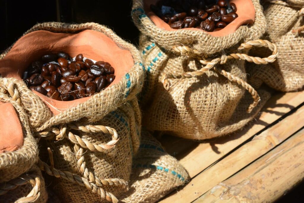 Coffee beans in a container