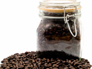 Coffee Beans in a Clear Glass Container